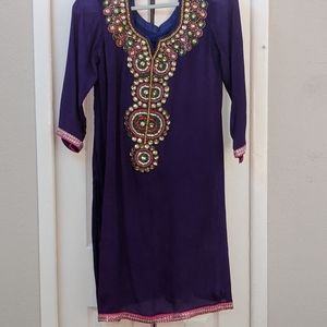 Pink and purple kameez